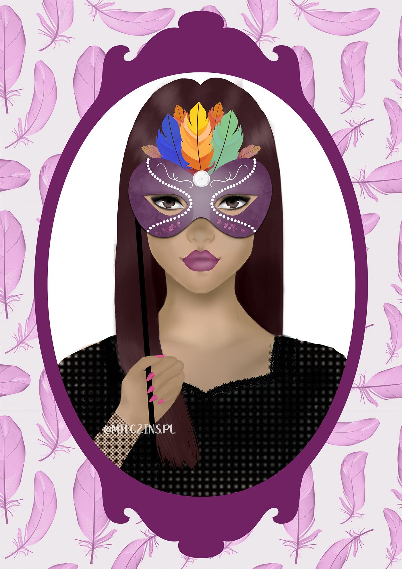 design graphic graphic design  Illustrator ILLUSTRATION  girl Carnival Character