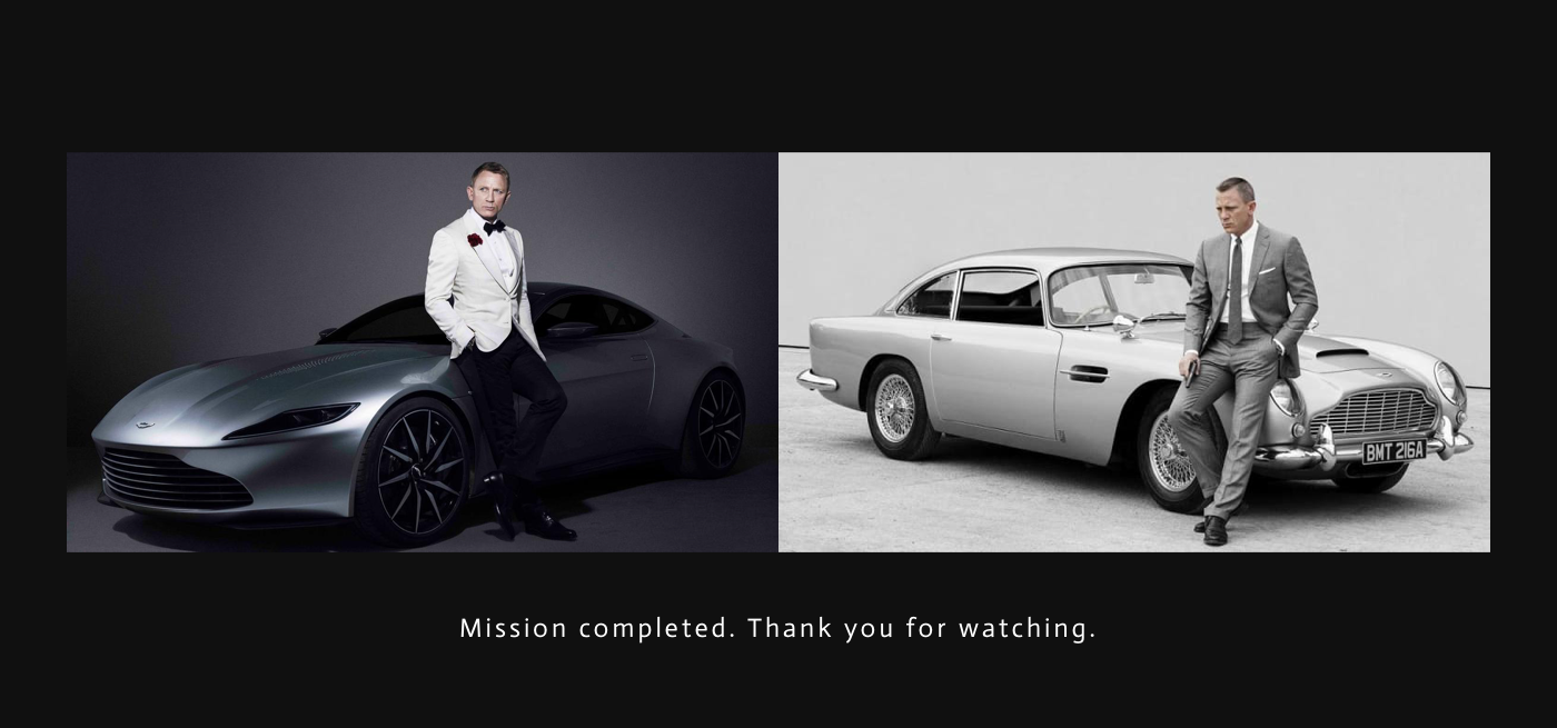 UI ux Movies books james Bond interaction car watch
