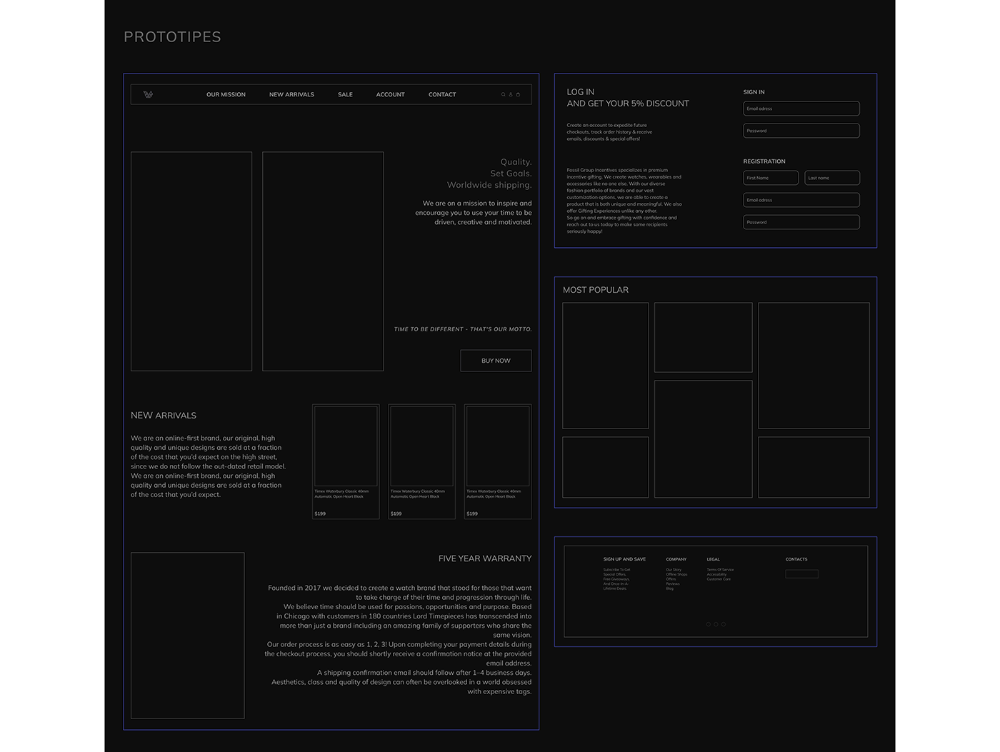 watch product Figma UI/UX landing page designer visual identity
