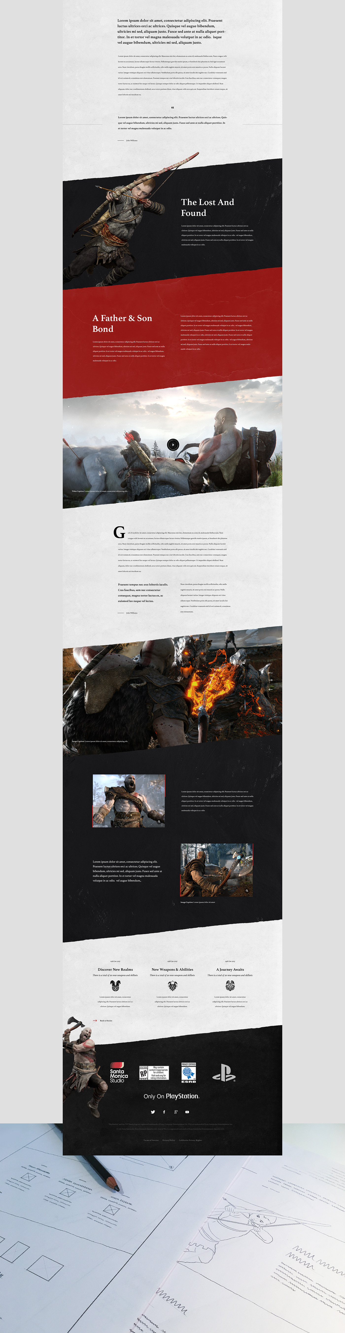 interactive game God of War Sony Web site ux