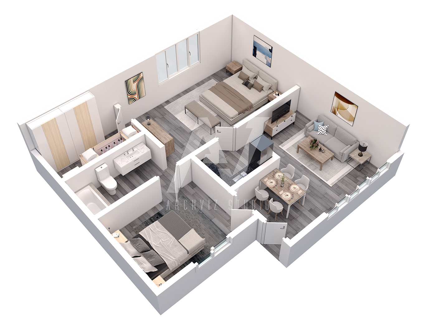 3d floor plan architecture interior design  3DFloorPlan floorplan real estate property 3D Rendering visualization archviz