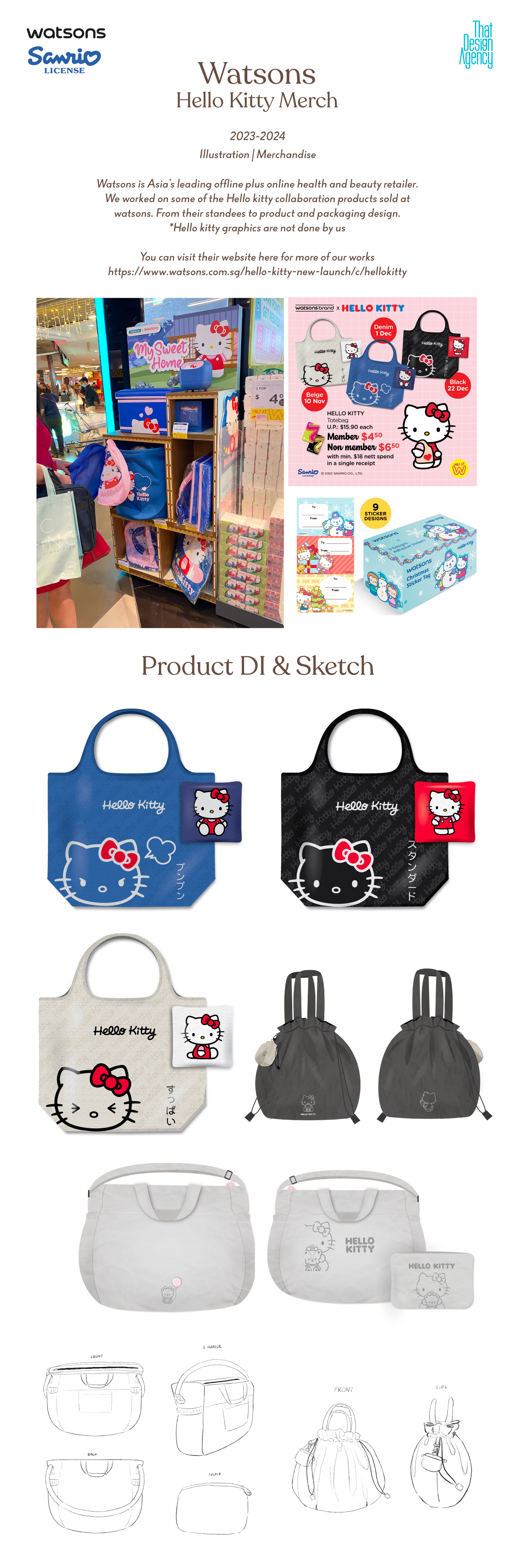 Watsons Sanrio hellokitty productdesign design Advertising  packagingdesign brand identity Graphic Designer visual identity