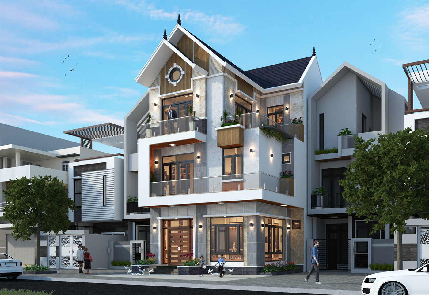house architecture Render modern exterior vray