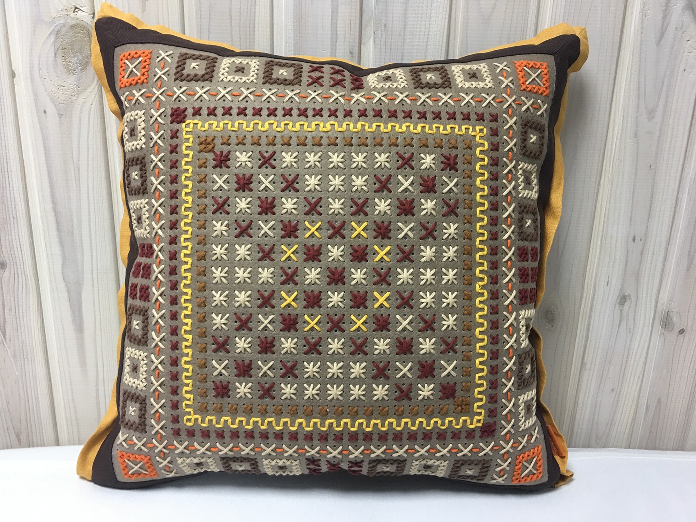 Cushions pillows embroidery crossstitch textile art home interior Kaanni