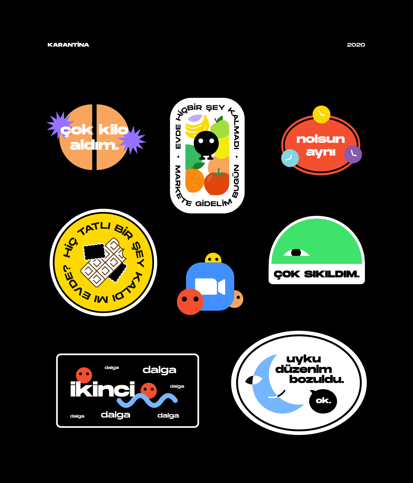 badge design graphic design  ILLUSTRATION  Quarantine sticker stickers