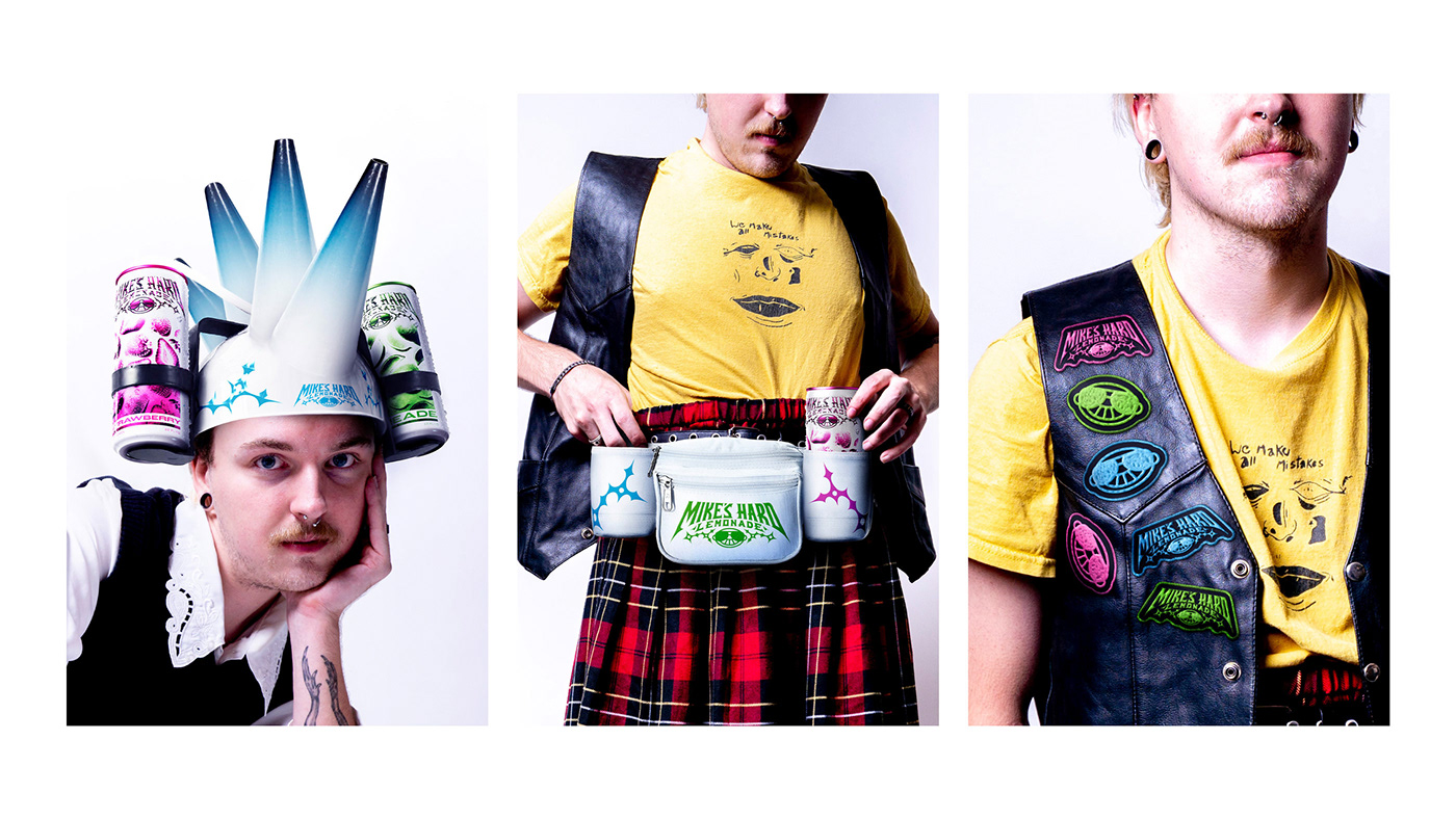 alcohol beverage brand identity branding  CCAD logo Mikes Hard Lemonade Packaging Photography  product design 