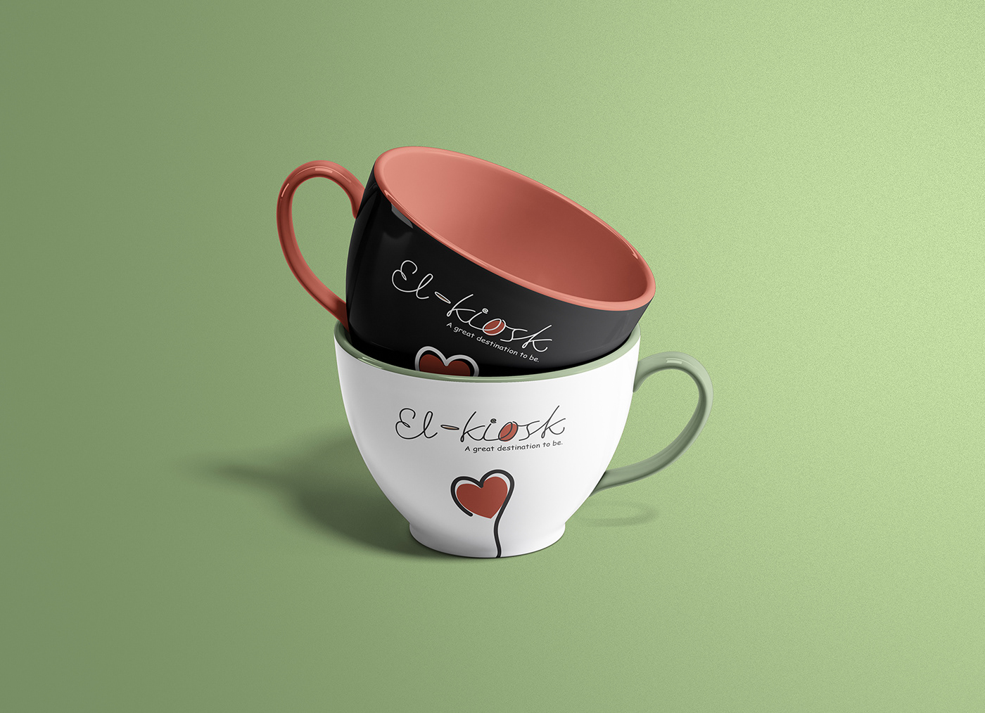 cafe red green destination heart warm Coffee MORNING branding  graphic design 
