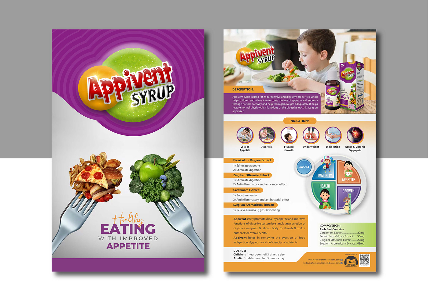 Advertising  appetite appetizer flyer Flyer Design manipulation Pharma Literature Pharma Visual Aid product visual aid visual aids