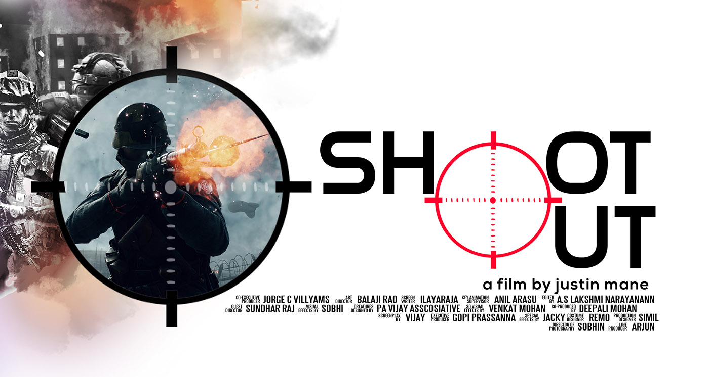 shootout movie poster design creative Gun