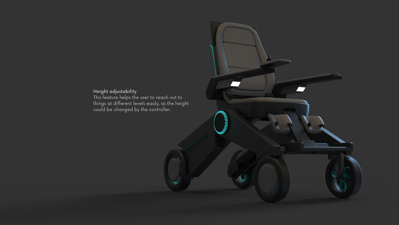 3D Modelling 3d render animation  industrial design  product design  social impact special needs wheelchair