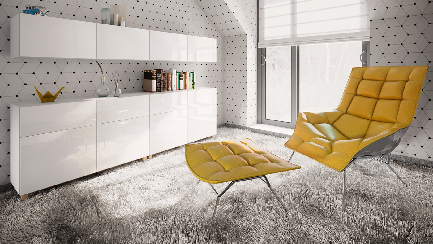 modern bathroom gray 3D CGI kitche luxury Interior modern House in Poland wnętrza