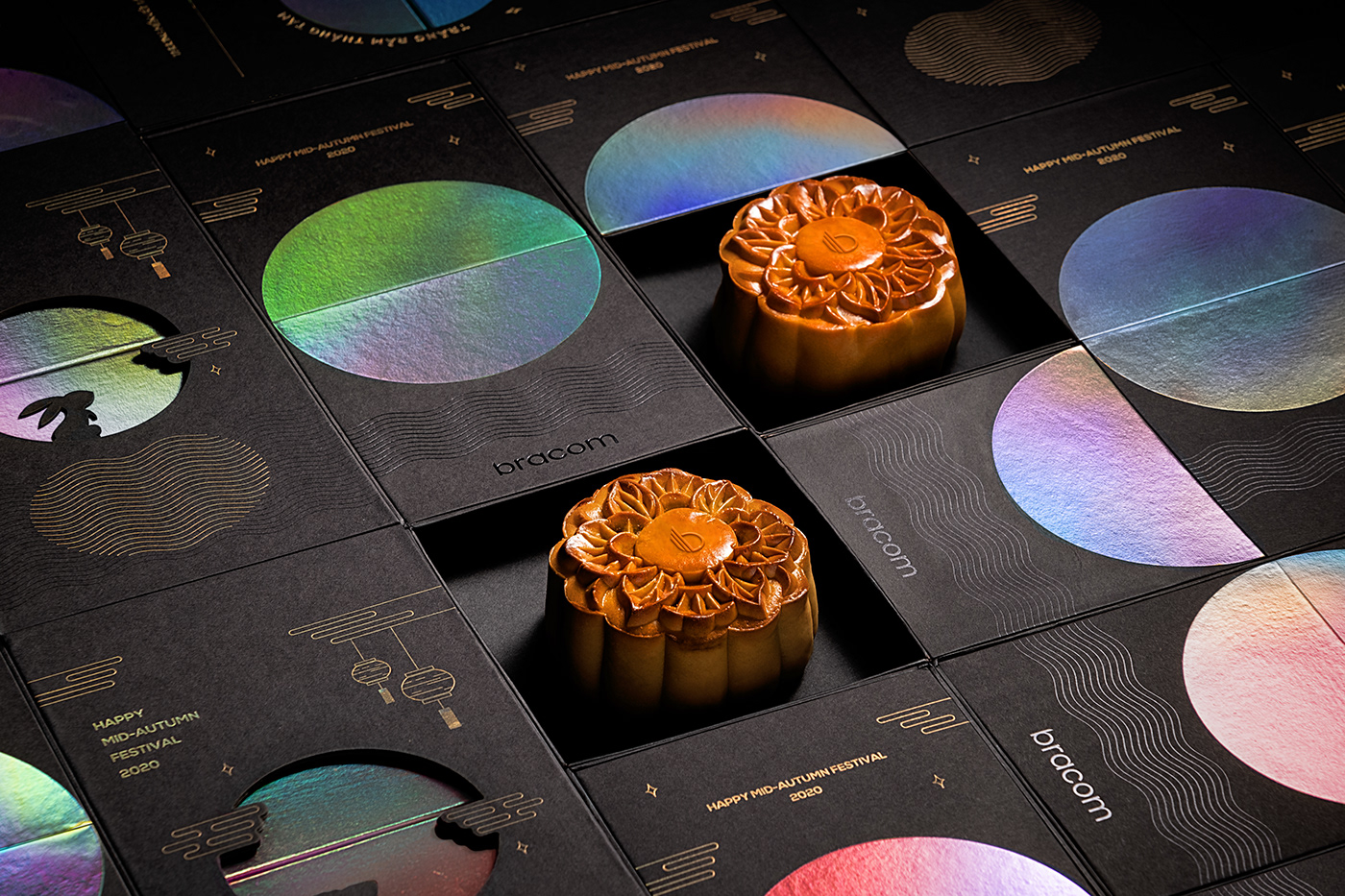 bracom bracom agency Creative Design gift box graphic design  mid-autumn moon mooncake Packaging