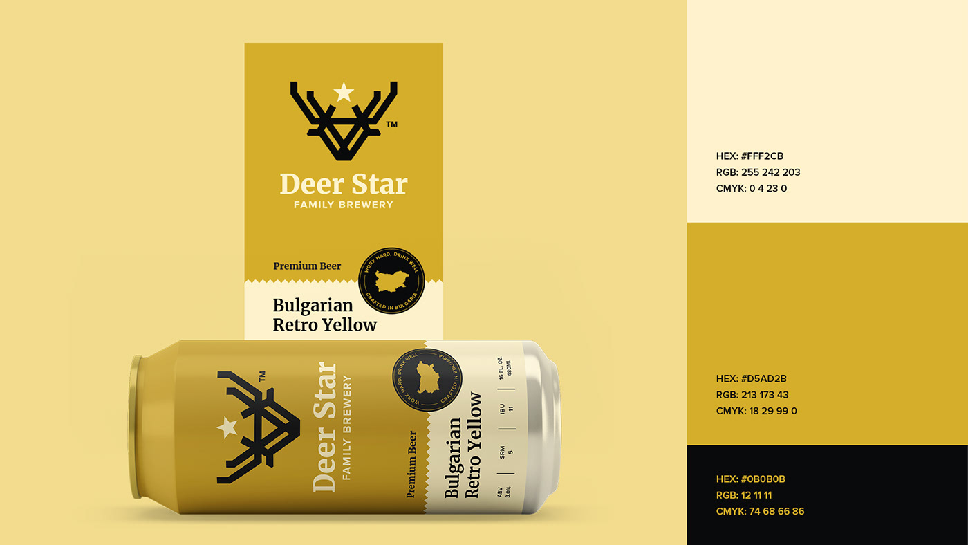 beer deer Packaging beer can can brewery star retro branding retro identity branding 