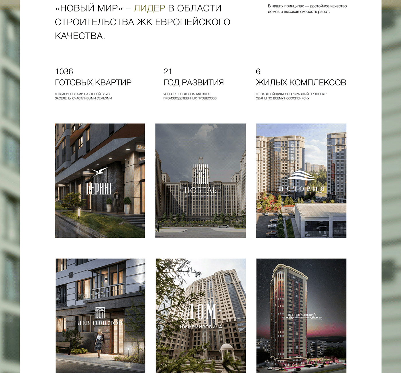 Web Design  landing page недвижимость жилой комплекс веб-дизайн Website лендинг Figma