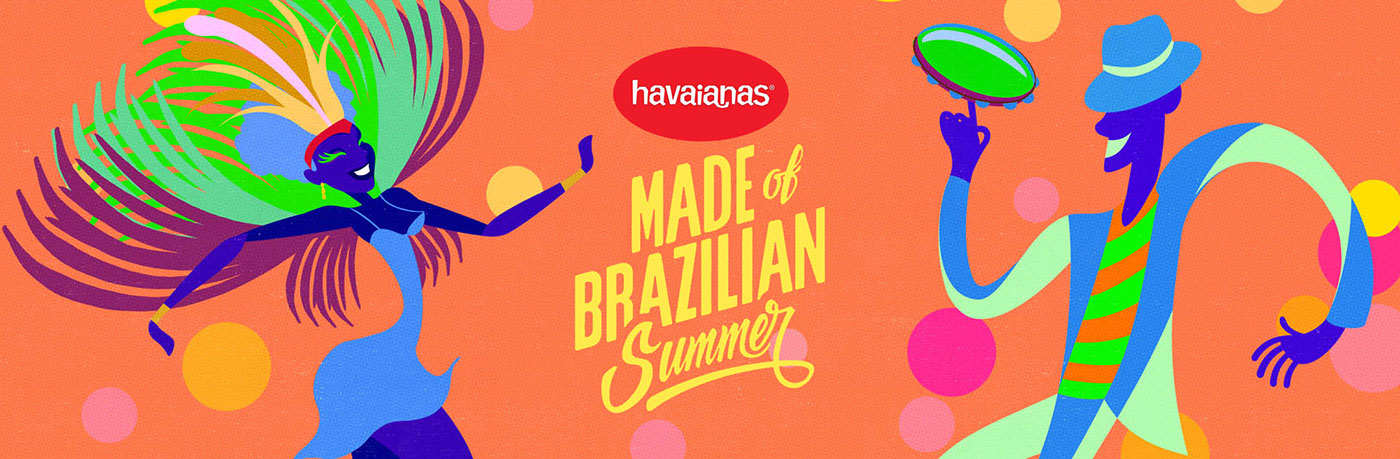 havaianas Brazilian illustration brazilian summer colorful