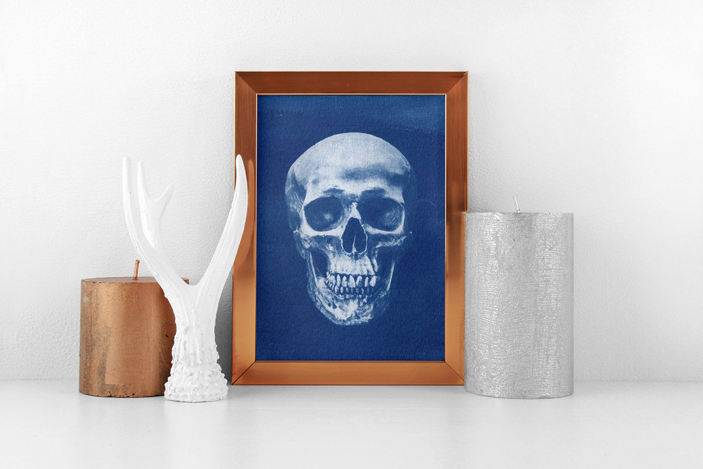 Alternative Photography alternative process cyanotype darkroom day of the dead dia de los muertos minimalist prussian blue skull solar print