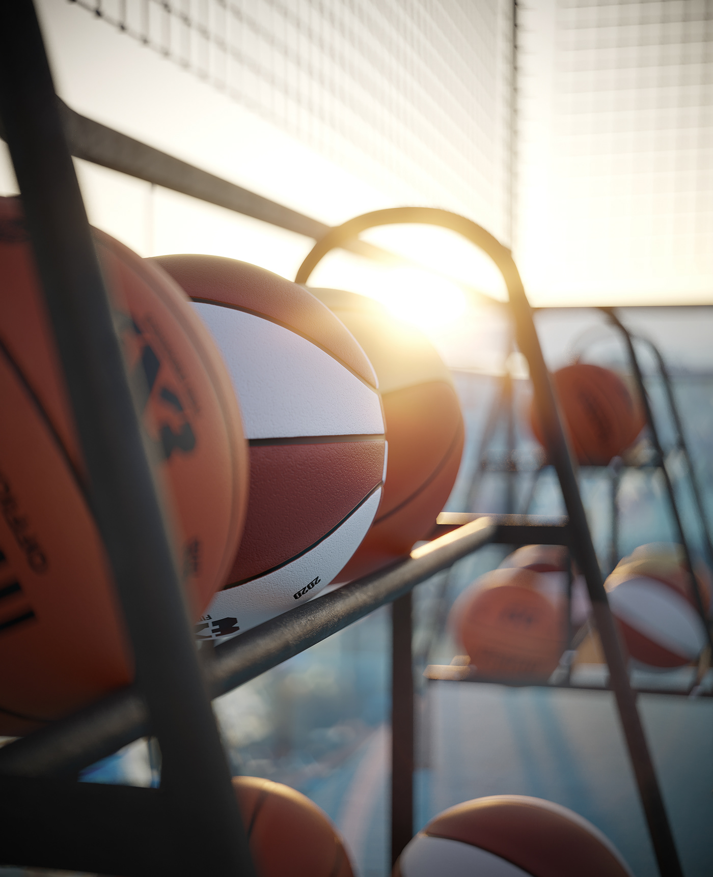 3dmax basketball CGI corona renderer ILLUSTRATION  Render SKY Sun