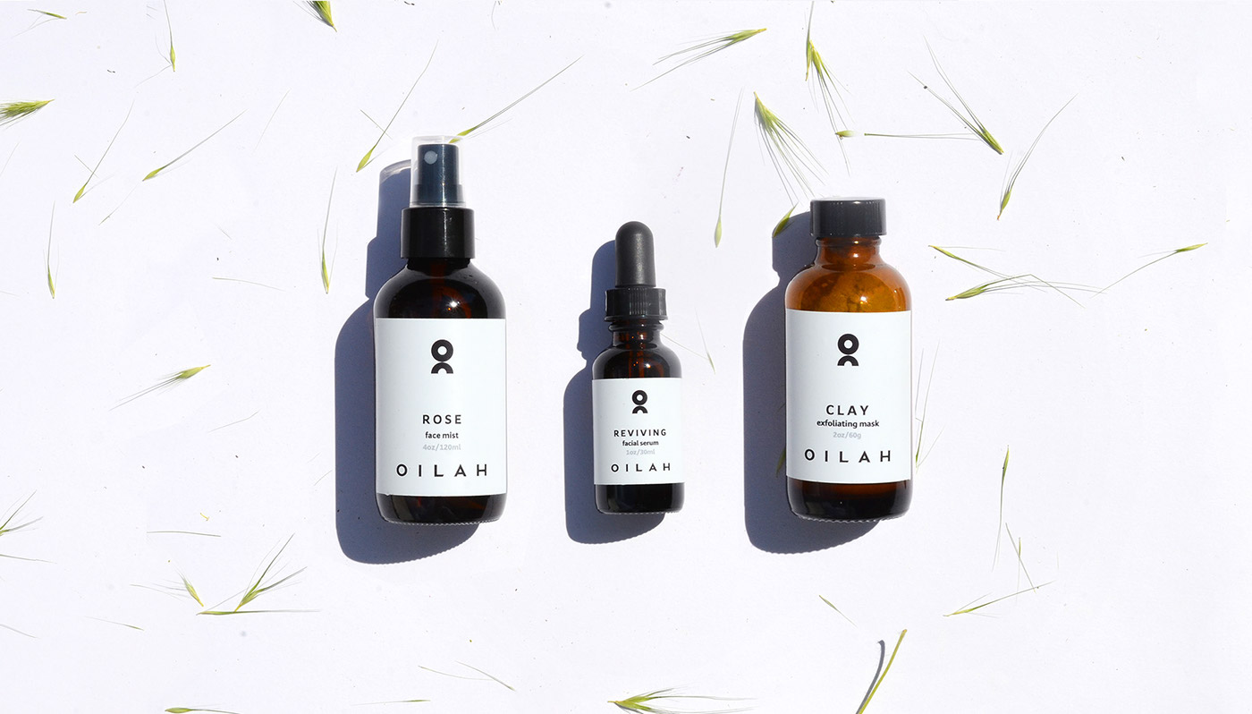 oilah skincare minimalistic holistic natural Packaging Label Black&white Cosmetic fullness