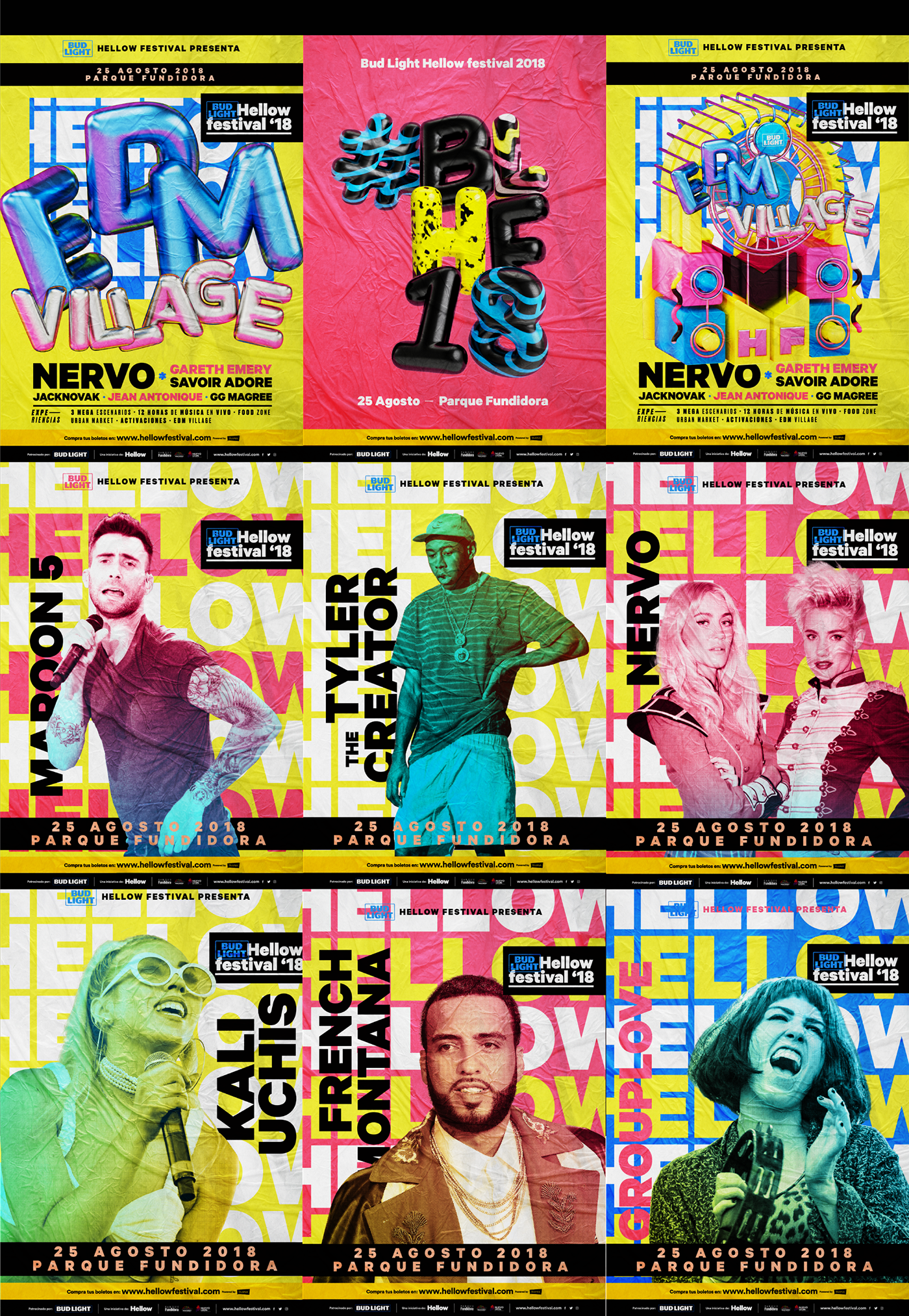 Hellow Music Festival maroon5 music grouplove tyler the creator poster line-up concert branding 