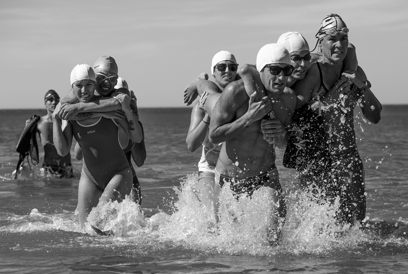 Outdoor swimming lifeguard Photography  Tournament sports black and white