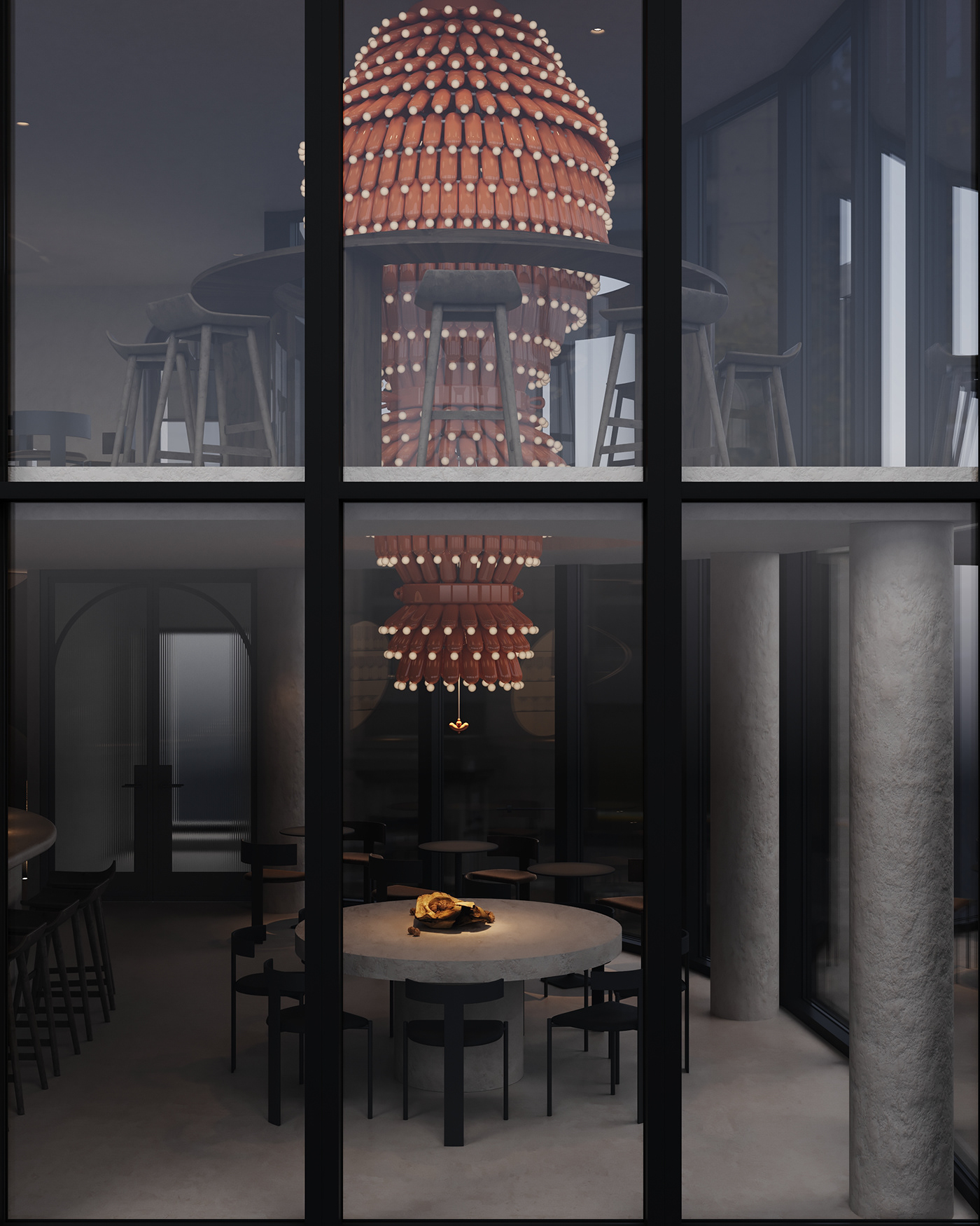 3ds max archviz Bar Design CGI interior design  Minimalism Render visualization Wabi Sabi wine bar