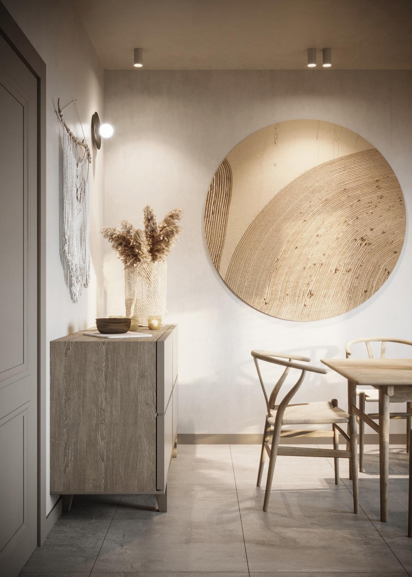 design Interior kitchen natural wooden