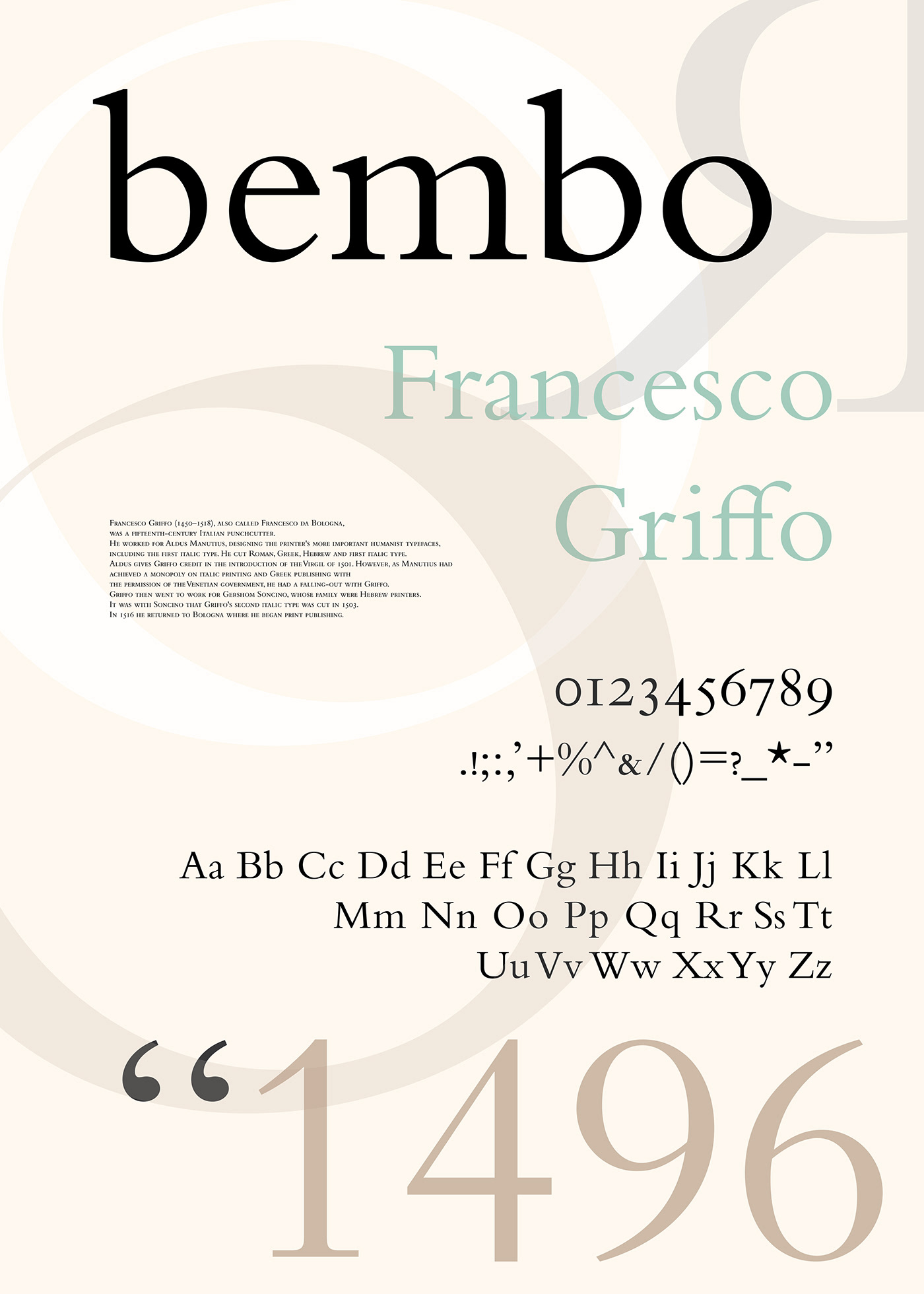 alphabet Bembo design font letters type type design Typeface typography  