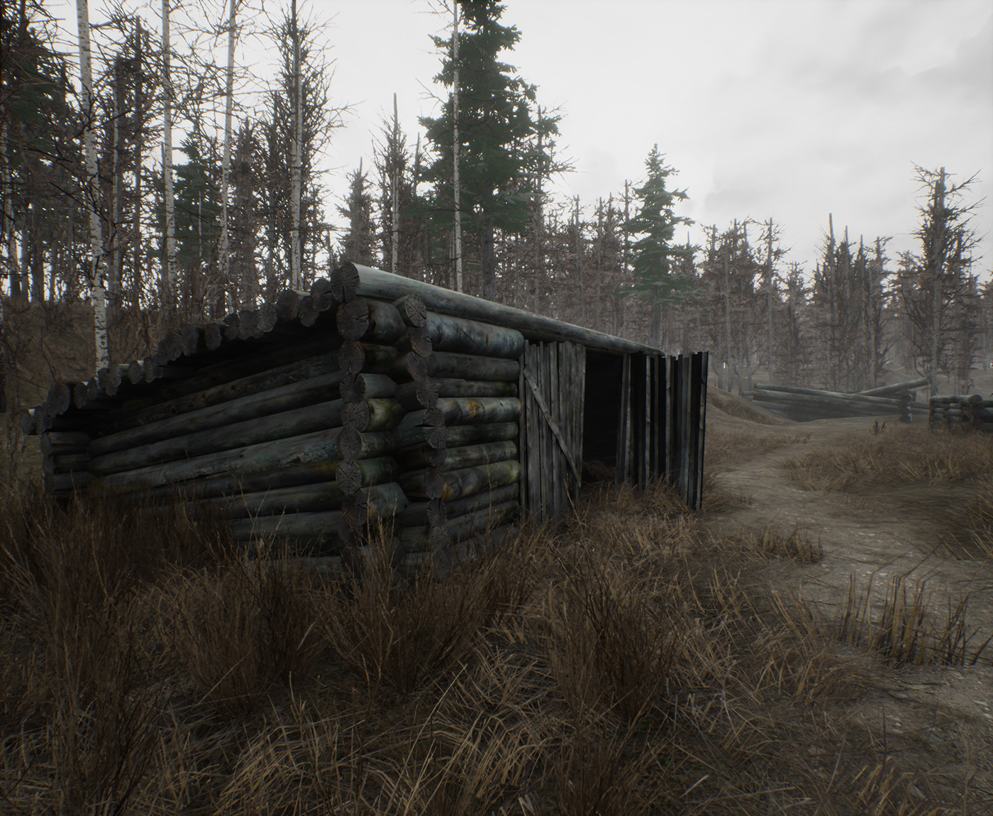 digital 3d game railway railroad autumn environment realtime Level Design UE4 Unreal Engine