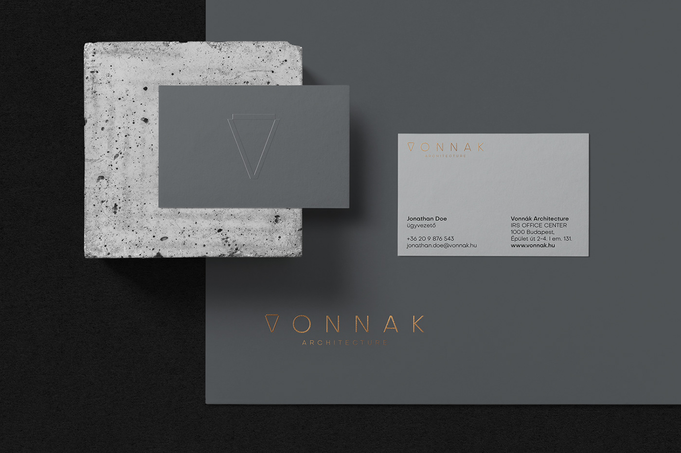 logo branding  design corporate Stationery VONNAK architecture