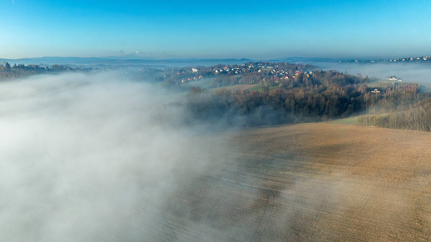 mgła fog polska poland Landscape view Krajobraz