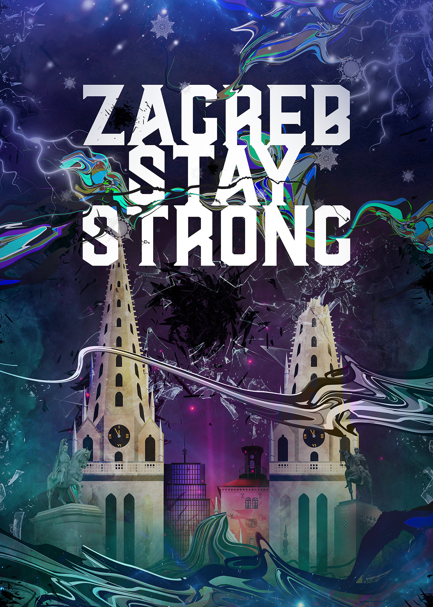 abstract creative design earthquake ILLUSTRATION  inspiration Love typography   Zagreb Zagreb Stay Strong
