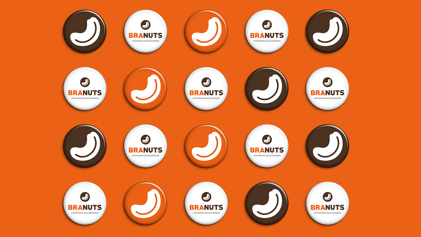 nuts castanhas product produto orange branding  Logotipo