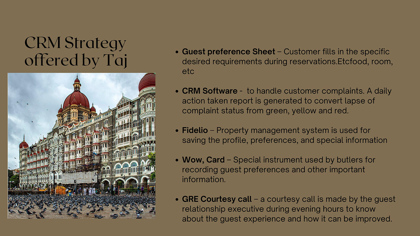 CRM feature Hospitality hotel Oberoi Oberoi hotels Project