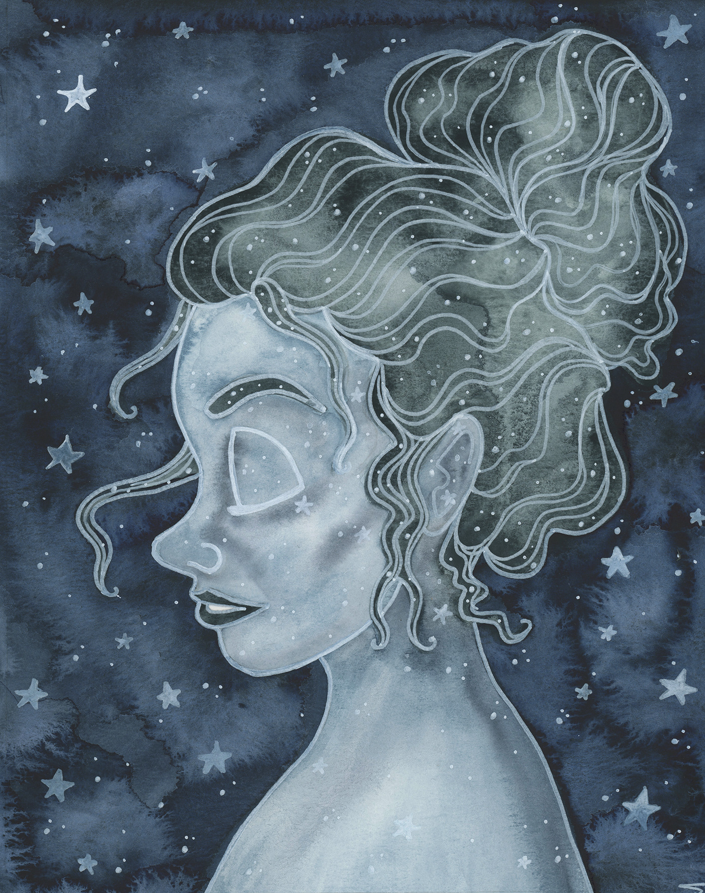 watercolor portrait disney stars Space 