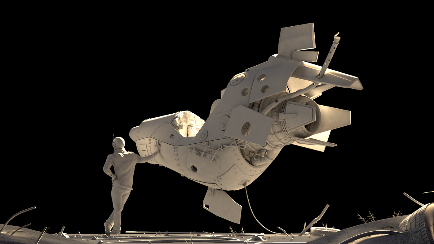 ian mcque ship Scifi 3D Render Maya vray