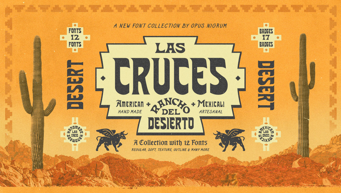 branding  cruces desert design font handmade logo mexico typography   vector