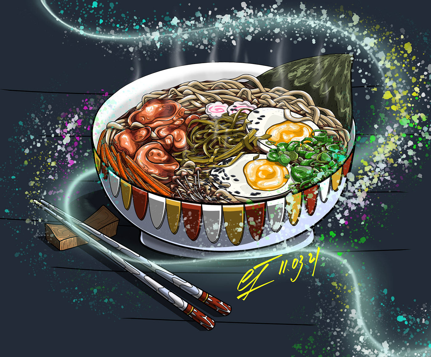 adobe fresco art asianculture asianfood book illustration design design illustration eatillustration japaneseramen Magic Illustration