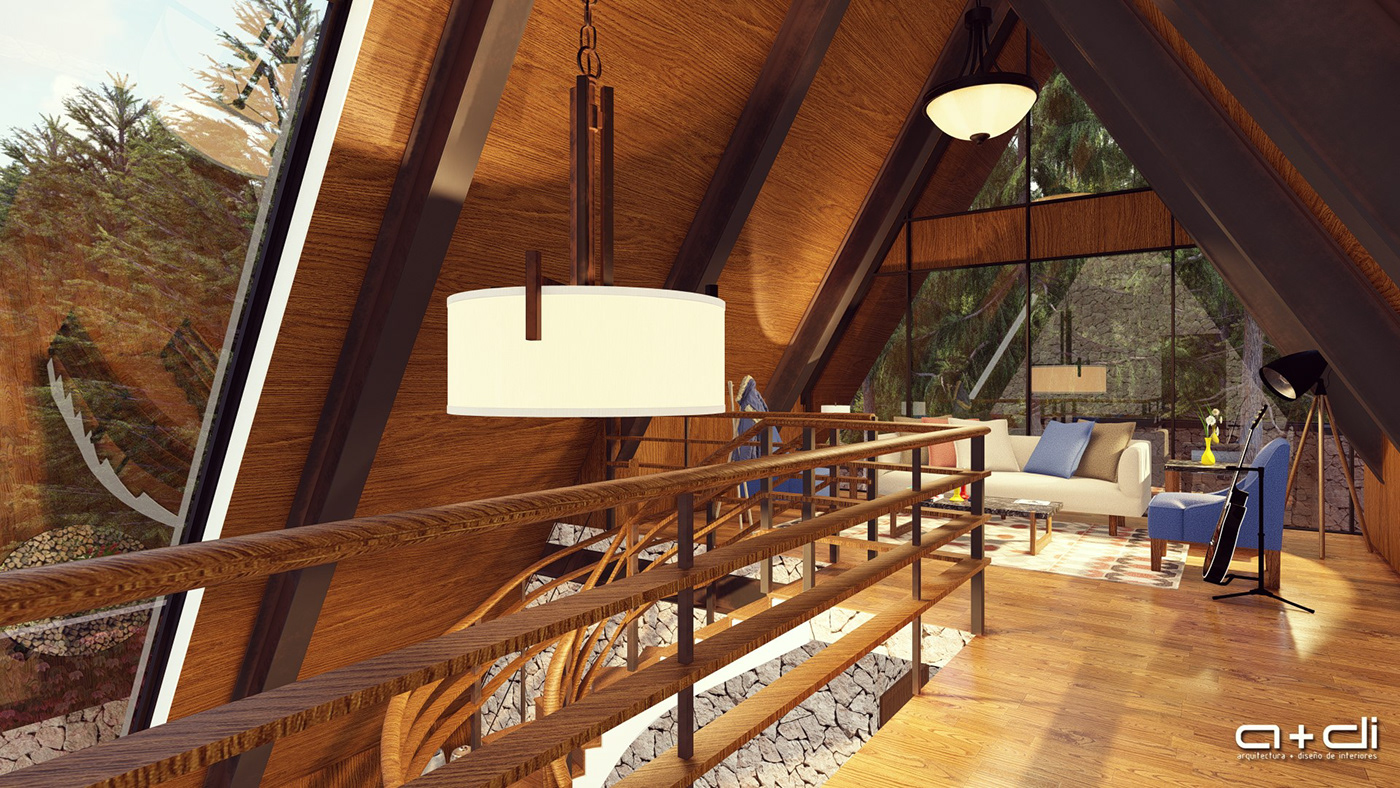 architecture cabin clean interior design  modern professional Render simple Unique visualization