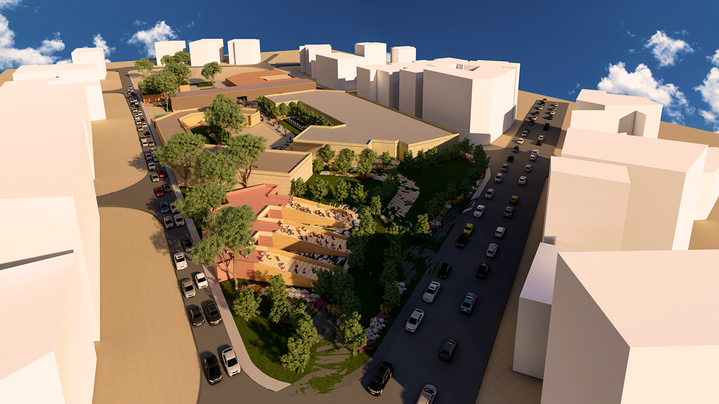3D 3d modeling architecture lumion photoshop Project Render Rhino Urban Urban Design