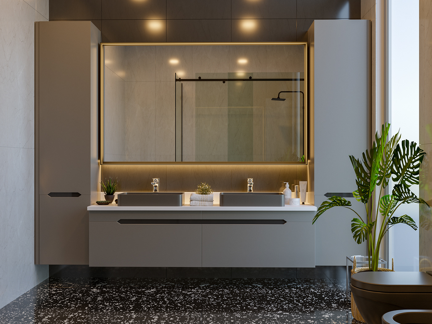 3D Banyo bath bathroom ceramic corona Render tasarım vray