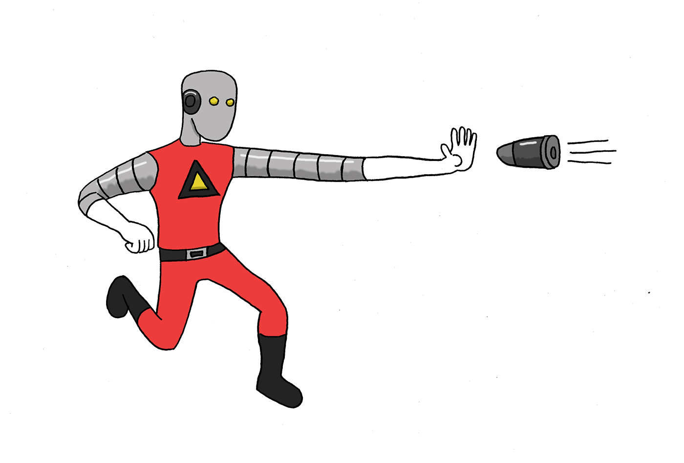 alfa androide Bala ciborg comic dibujo historieta ilustracion robot superheroe
