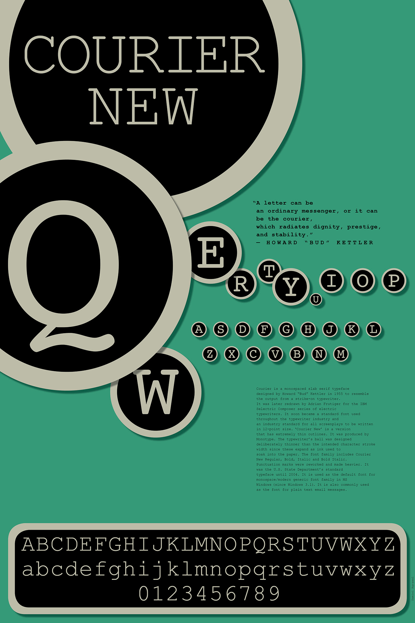 graphic design  typography   courier poster Ernesto Aparicio typeface poster monospaced typewriter