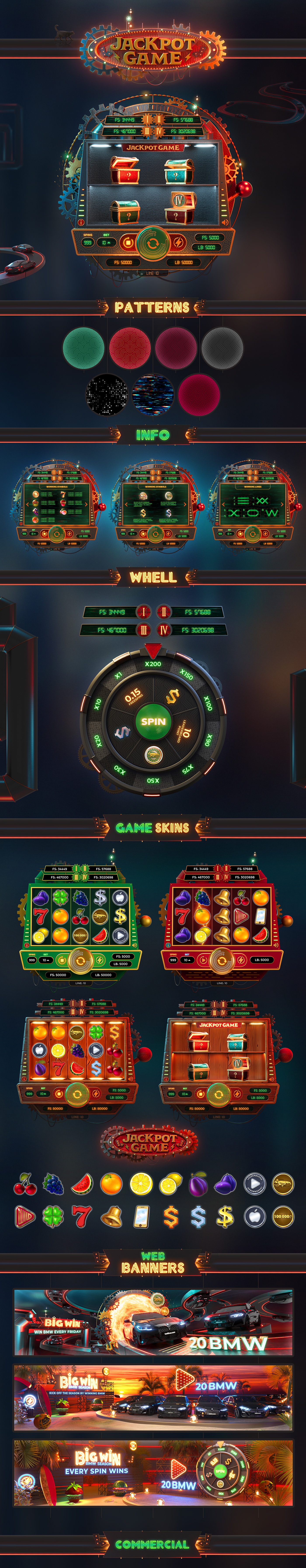 slot slot game game design  3d art game ui Digital Art  casino gambling banner Gaming
