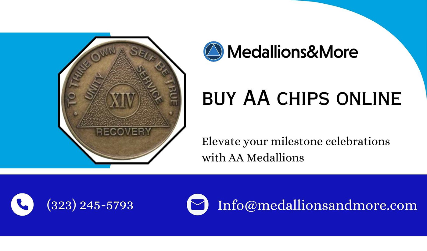 AA chips for sale AA crystal medallions AA medallions for sale