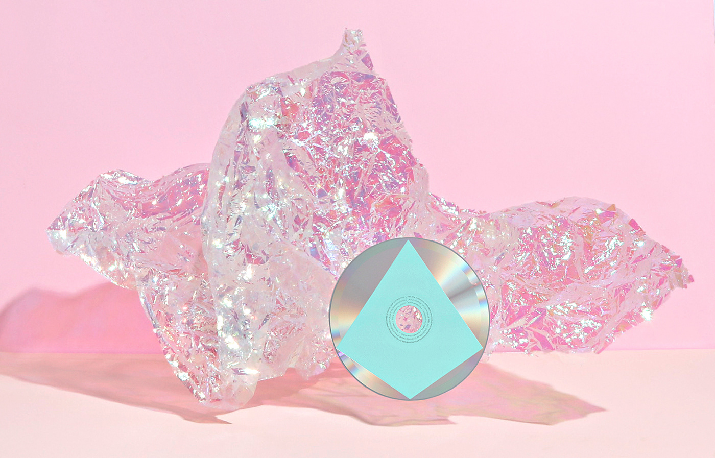 music cd vinyl Album Packaging modern moose holographic pink geometry