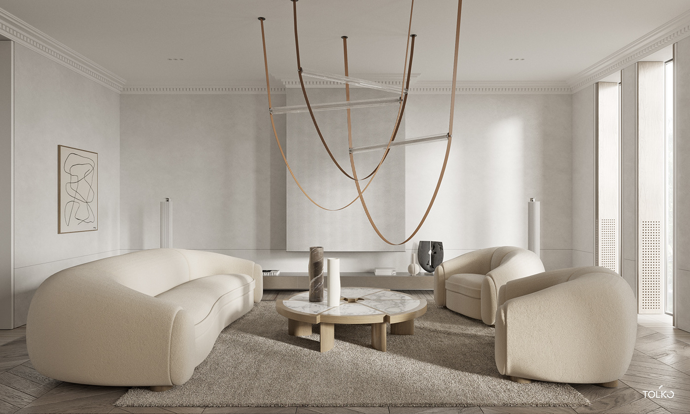 tolko linen linen flat flat London Interior luxury jean royere Pierre Jeanneret CEAdesign