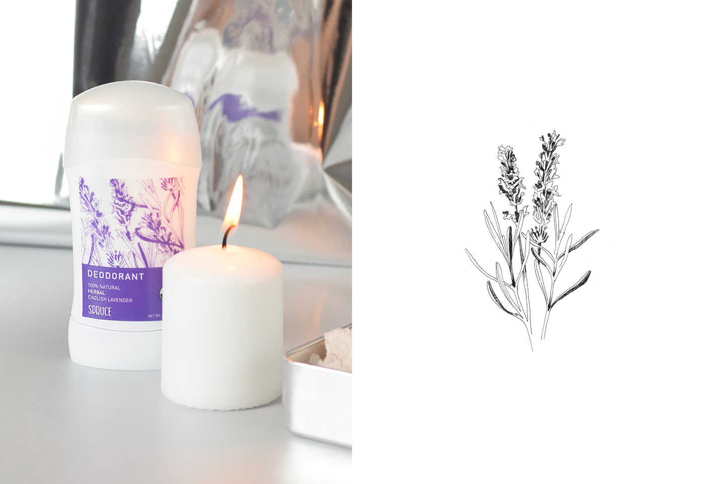 branding  Logotype organic Nature deodorant spruce Packaging lavender lemongrass pine