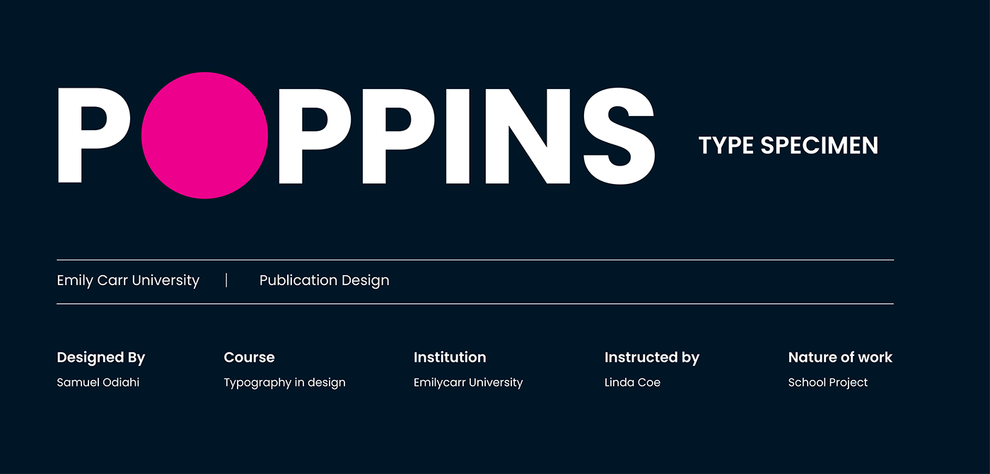 typography   Type Specimen Poppins