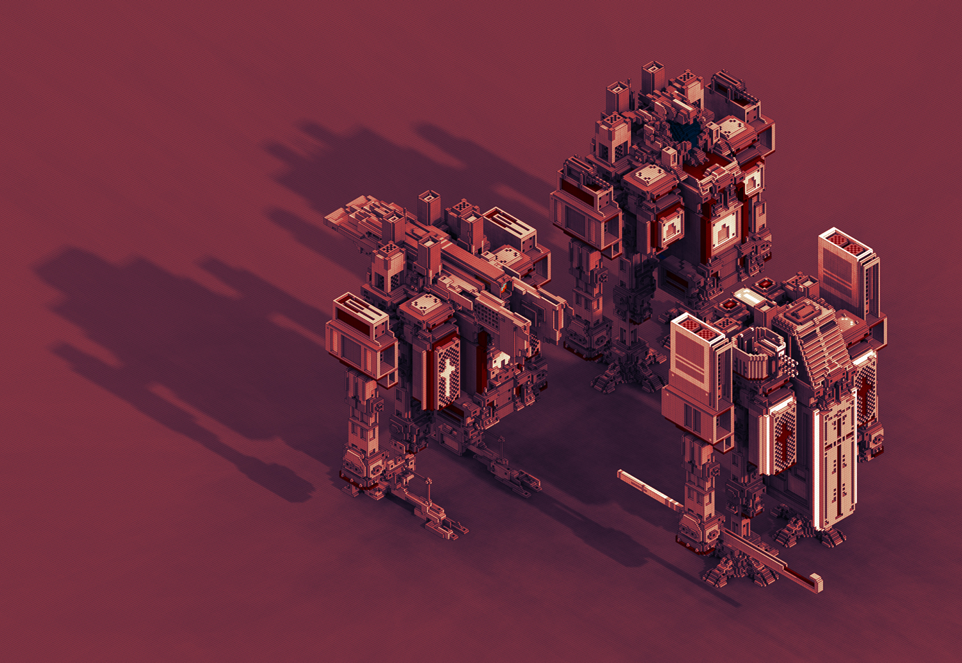 voxel 3D game gamedev robot mecha design