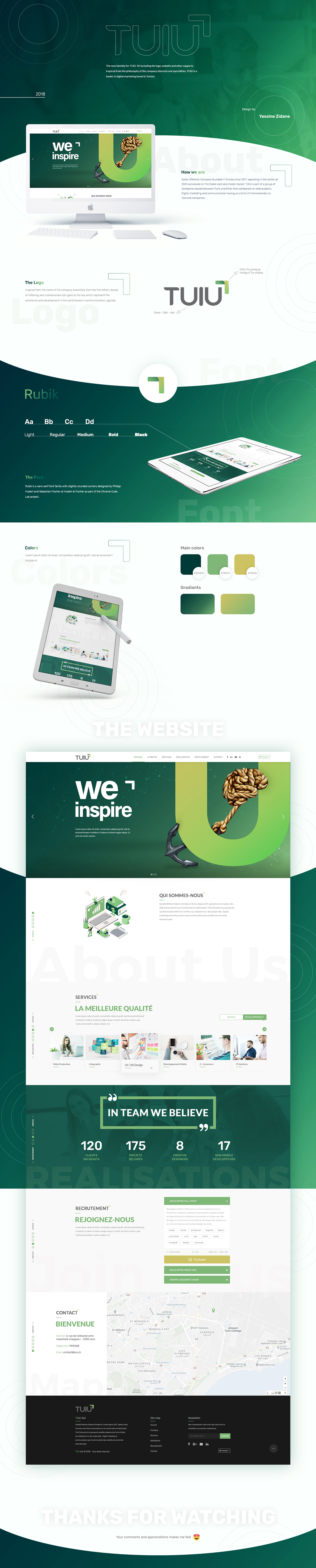 Webdesign UI/UX green landing page tunisia photoshop creative identity colorful